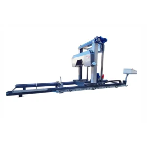 Trak-Met TTP-600 S Standard vízszintes rönkvágó szalagfűrész kezelőpulttal